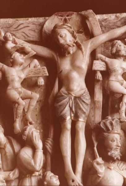 retable, détail d'une scène : la crucifixion