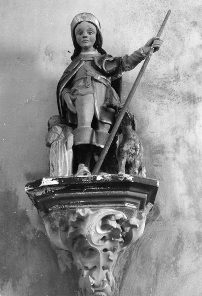 groupe sculpté : Saint Roch, l'ange et le chien, vue générale