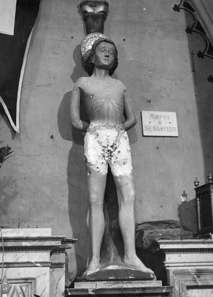 statue : saint Sébastien, vue générale - © Ministère de la Culture (France), Médiathèque du patrimoine et de la photographie (objets mobiliers), tous droits réservés