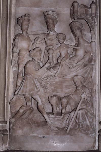 Bas-relief : l'Adoration des Mages, vue générale