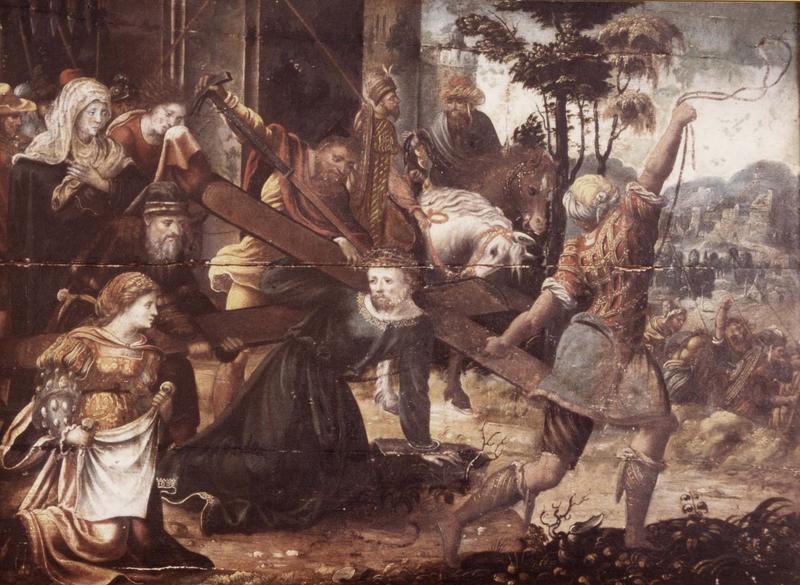 tableau (panneau peint) : le Portement de croix, cadre, vue générale - © Ministère de la Culture (France), Médiathèque du patrimoine et de la photographie (objets mobiliers), tous droits réservés