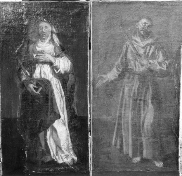 2 tableaux : sainte Catherine de Sienne, saint François d'Assise, vue générale - © Ministère de la Culture (France), Médiathèque du patrimoine et de la photographie (objets mobiliers), tous droits réservés