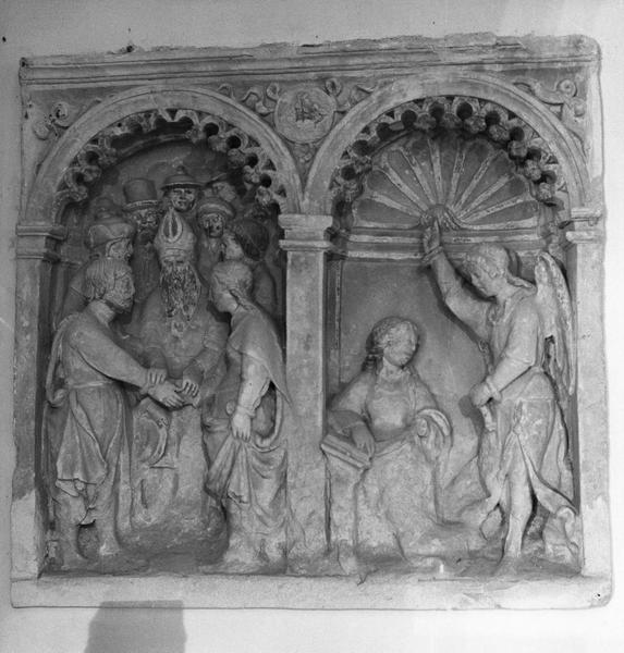 bas-relief : l'Annonciation et le Mariage de la Vierge, vue générale - © Ministère de la Culture (France), Médiathèque du patrimoine et de la photographie (objets mobiliers), tous droits réservés