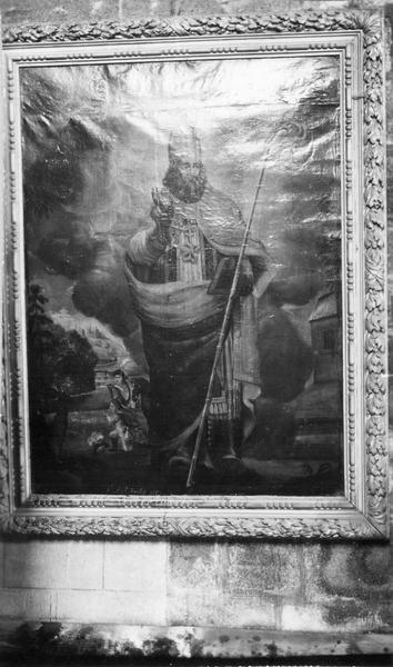 tableau : saint Hubert évêque et le cerf, cadre, vue générale