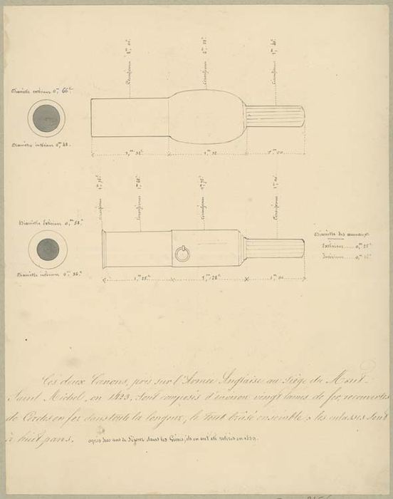 pièces d'artillerie (bombardes)