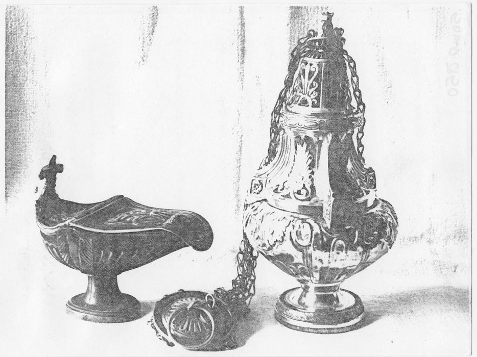 encensoir, navette et cuiller à encens, (photocopie numérisée)