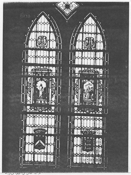 verrière à deux lancettes : Le Sauveur et La Vierge, (photocopie numérisée)