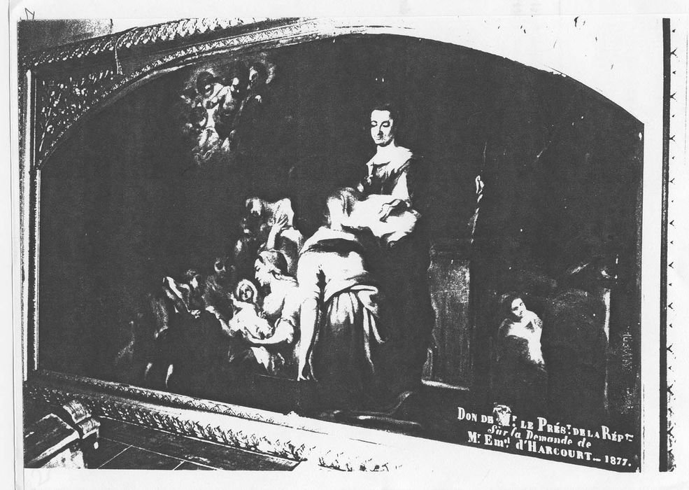 tableau et son cadre : Nativité de la Vierge, (photocopie numérisée)