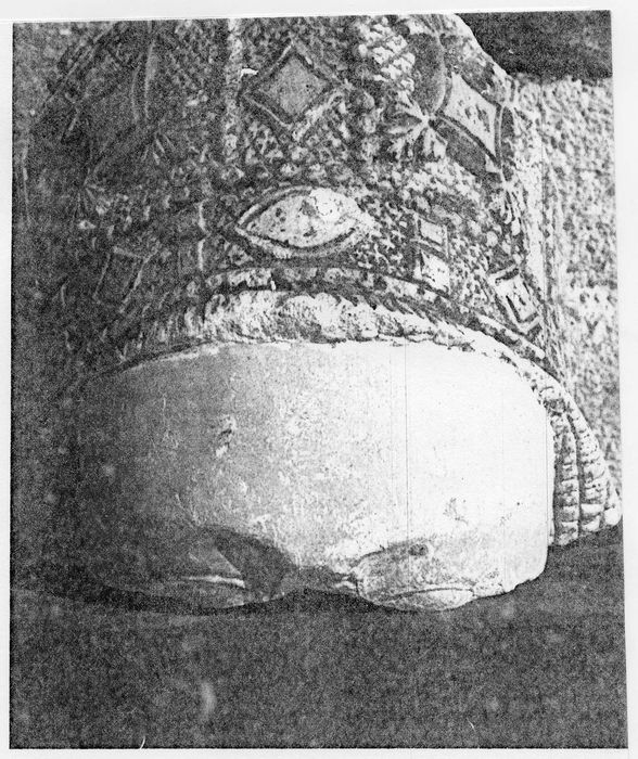 Fragment de statue : Tête d'évêque