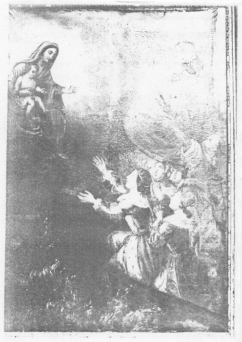 Tableau et son cadre : Voeu de l'impératrice Mathilde