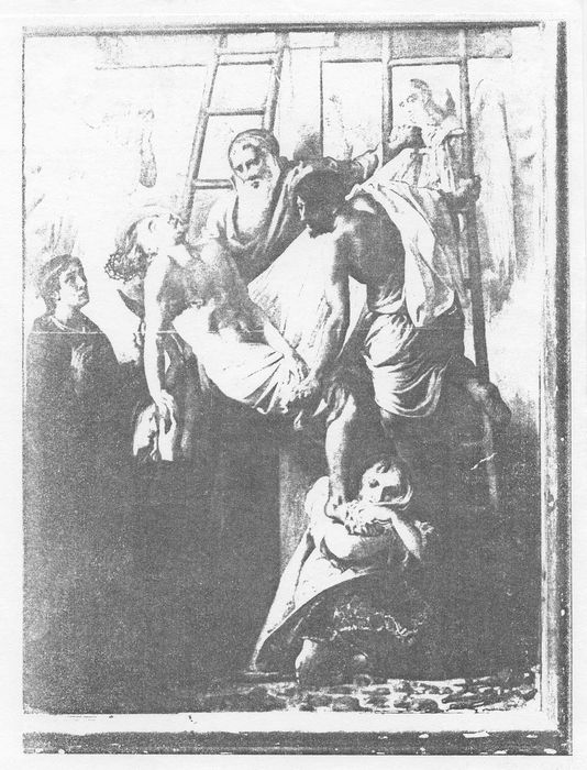 tableau et son cadre : Descente de croix, (photocopie numérisée)