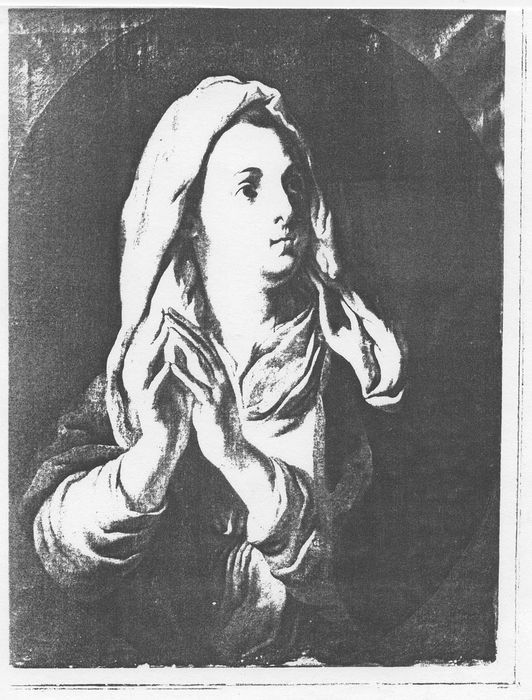 tableau et son cadre : Buste d'une femme en prière, (photocopie numérisée) 