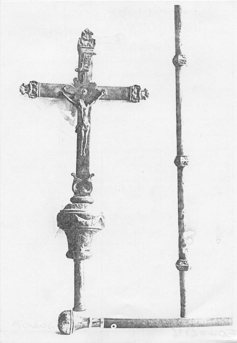 croix de procession et sa hampe en cinq éléments, (photocopie numérisée) 