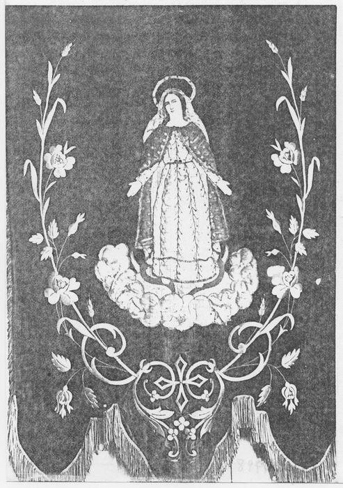 bannière de procession figurant l’Assomption, (photocopie numérisée) 