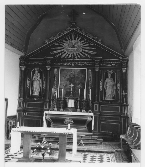 autel (maître-autel), degrés, retable et tableau