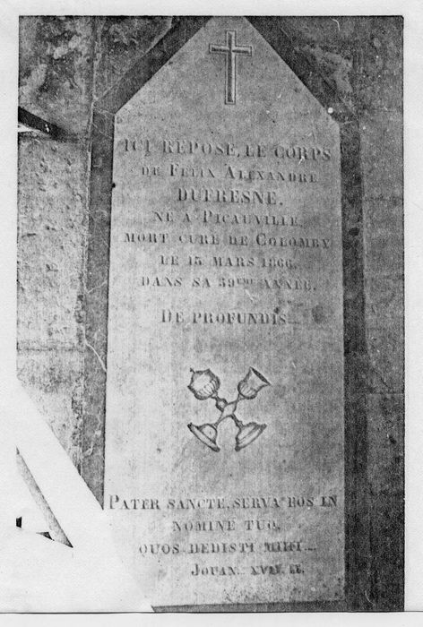 Dalle funéraire de Félix-Alexandre Dufresne