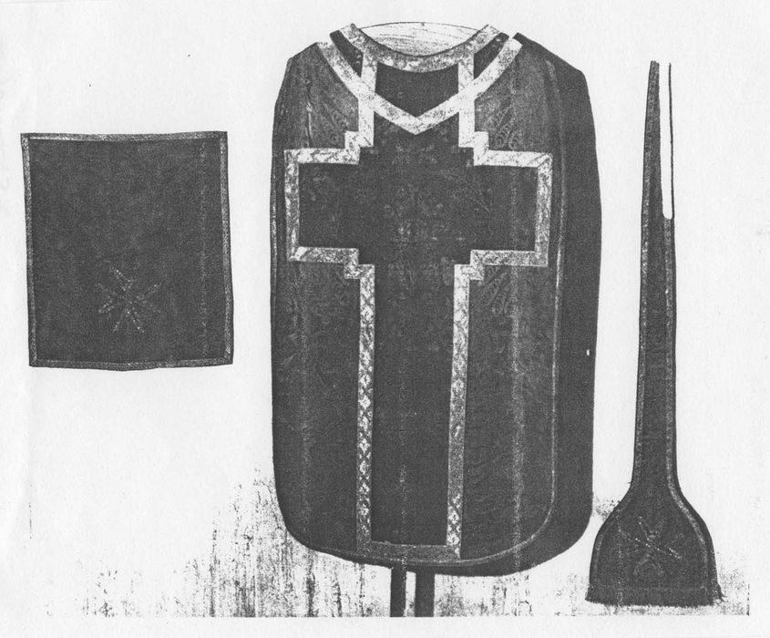Chasuble, étole et voile de calice (ornement vert)