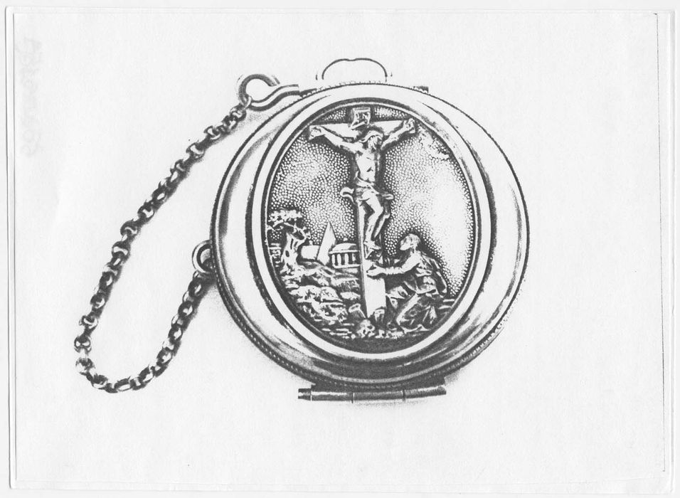 ciboire des malades en forme de bottier de montre, (photocopie numérisée) 