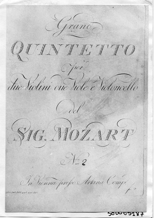 partition musicale, le quintette en sol mineur