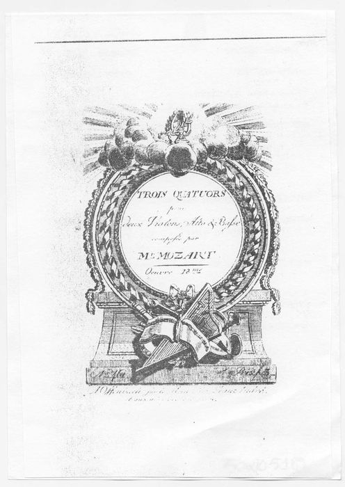 partition musicale, trois quatuors en ré majeur, (photocopie numérisée) 