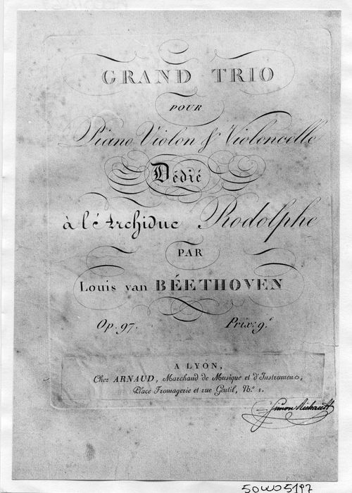 partition musicale, opus 97 par Beethoven