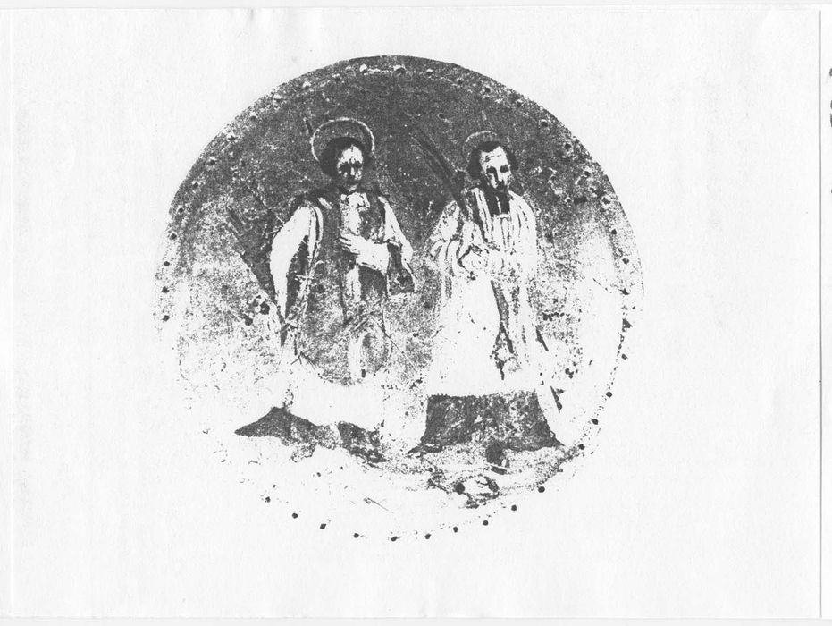 disque convexe représentant deux prêtres, (photocopie numérisée) 