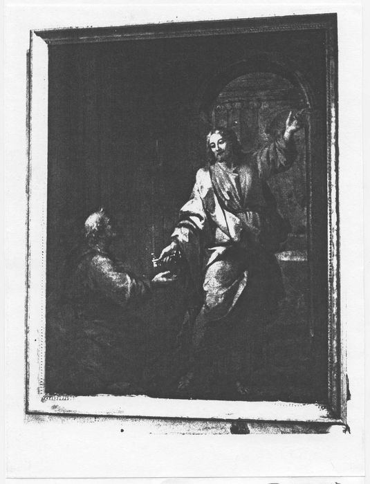 Tableau et son cadre : Remise des clés à saint Pierre