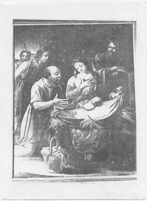 Tableau et son cadre : Adoration des Bergers