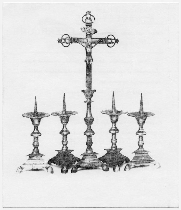 croix et quatre chandeliers d'autel (garniture du maître-autel), (photocopie numérisée) 