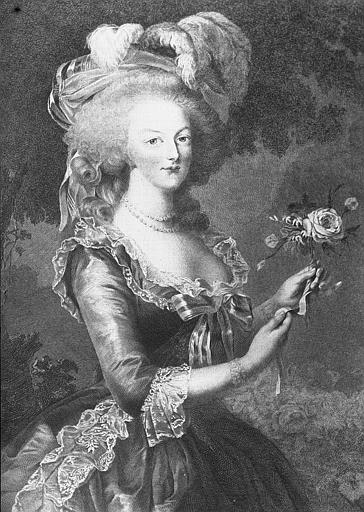 Gravure, d'après un tableau : Portrait de Marie-Antoinette