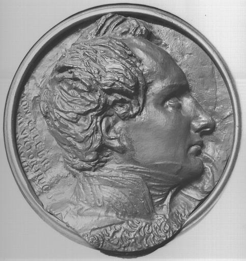 Médaillon en bronze, sculpté en bas-relief : Buste de Victor Hugo
