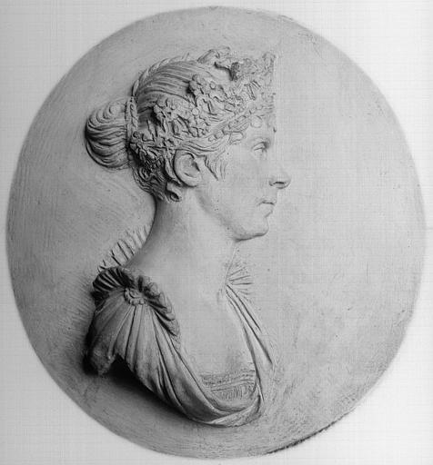 Médaillon sculpté en bas-relief : Buste de l'Impératrice Joséphine