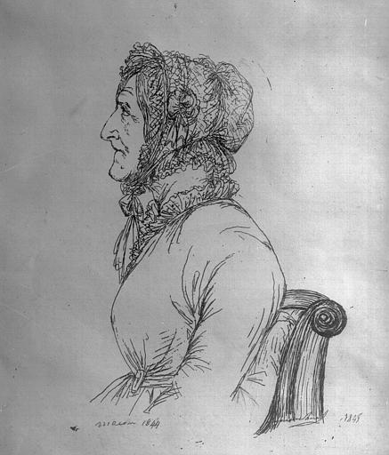 Gravure à l'eau-forte : Buste de Madame de Wable née de Meuse, belle-mère de Legendre-Héral
