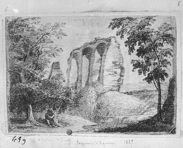 Gravure : Vue des ruines