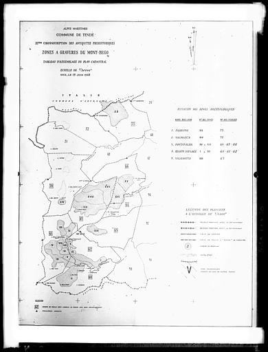 Plan des zones à gravures