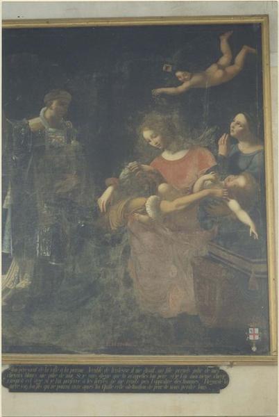 tableau : Vierge à l'Enfant et divers personnages (La), vue générale