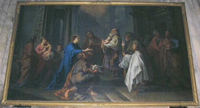 tableau : la Présentation de Jésus au Temple, huile sur toile