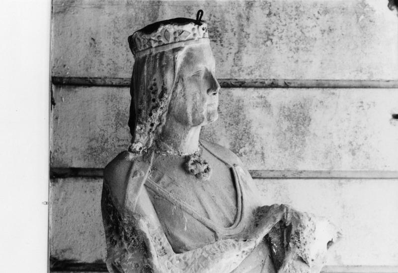 statue : Vierge à l'Enfant, détail du visage