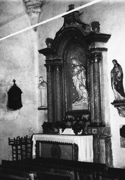 autel, retable (autel secondaire) de la Vierge