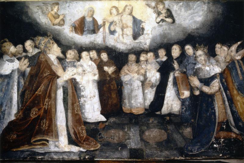 tableau : Commémoratif de la fondation en 1616 d'une confrérie du Rosaire