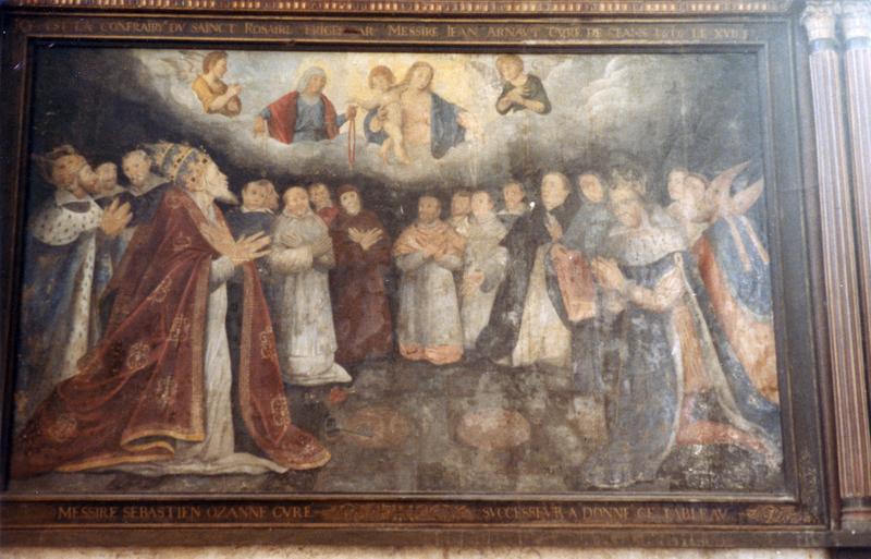 tableau : Commémoratif de la fondation en 1616 d'une confrérie du Rosaire