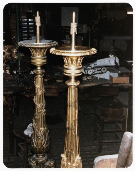 Garniture d'autel, chandeliers