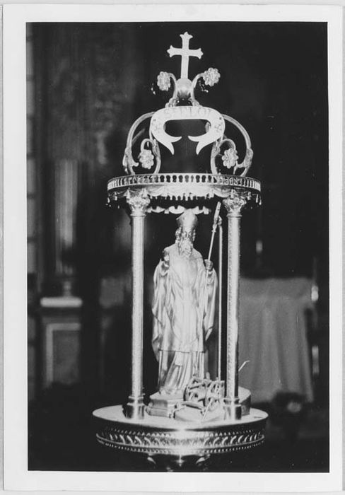 bâton de procession et sa statue (statuette) : Saint Eloi