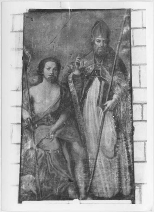 tableau : Saint Jean-Baptiste et un évêque