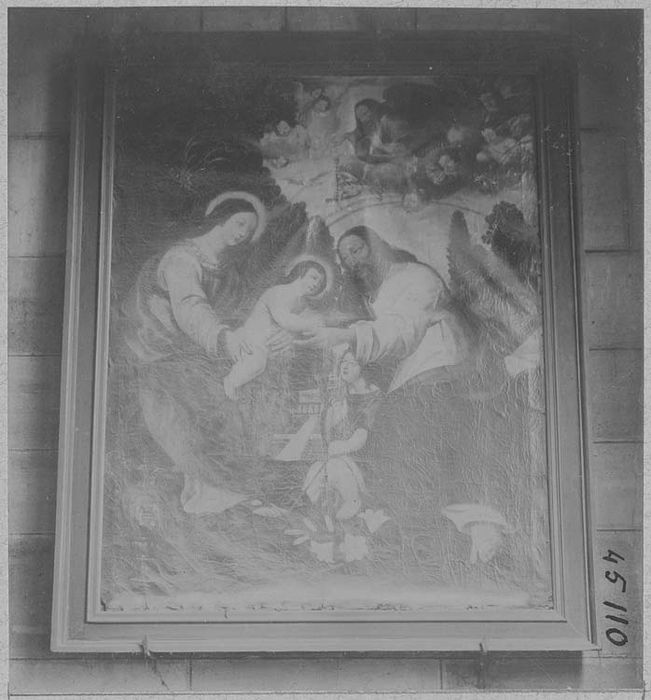 tableau : la Sainte Famille avec saint Jean-Baptiste