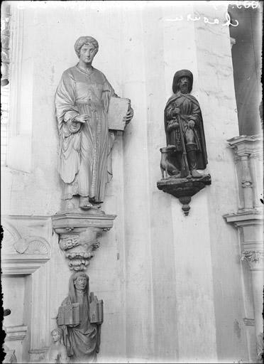 Statues de Saint-Roch, bois de Saint-Jacques-le-Mineur et Saint-Lazare, pierre