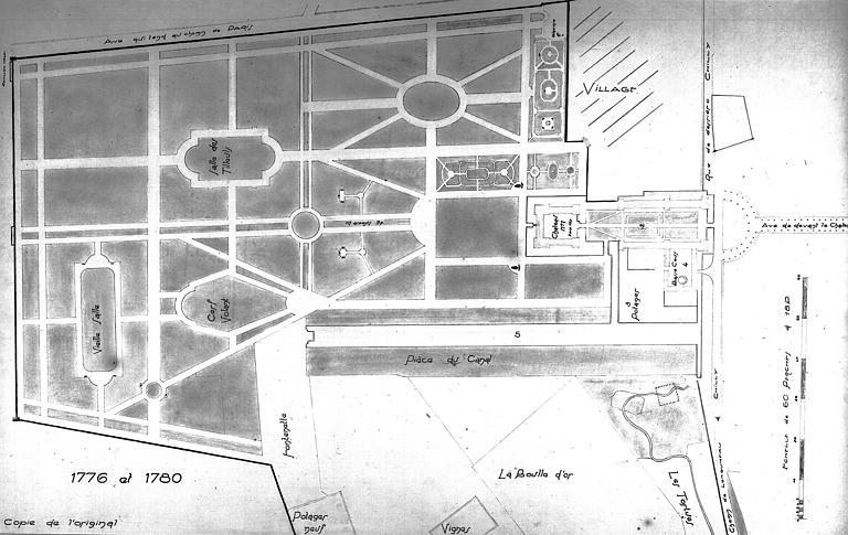 Plan du château et du parc, copie