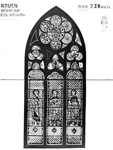 Photomontage de vitrail : baie 238, apôtres, état avant restauration