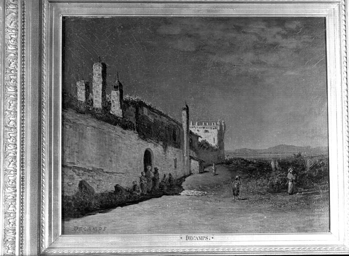 Peinture sur toile située dans la Grande Galerie du premier étage : Muraille d'une ville arabe