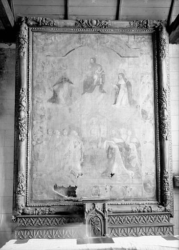 Peinture sur toile avec cadre en bois sculpté : Voeu de Louis XIII